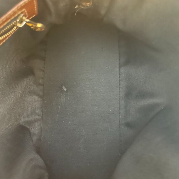 Pre-loved Vintage Fendi Pequin Brown Striped Coated Canvas Top-Handle Dome Bag - Picture 14 of 16